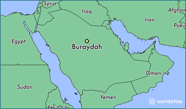 map showing the location of Buraydah