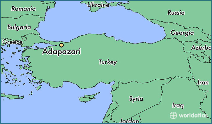 map showing the location of Adapazari