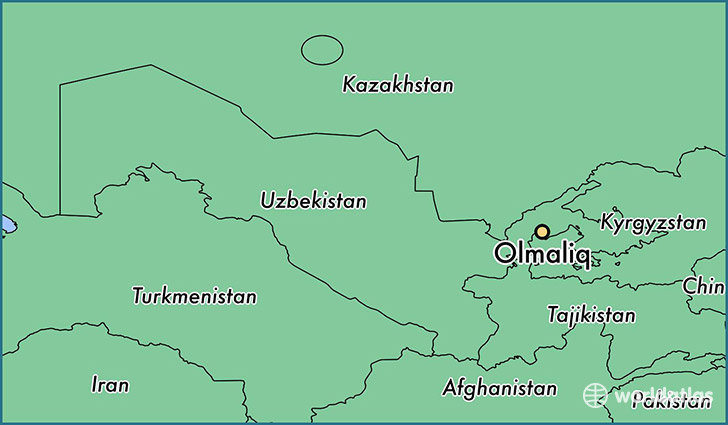 map showing the location of Olmaliq