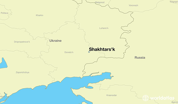 map showing the location of Shakhtars'k