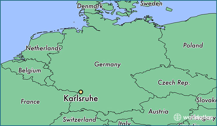 map showing the location of Karlsruhe