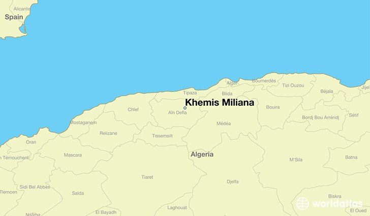 map showing the location of Khemis Miliana