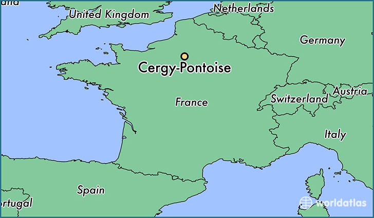 map showing the location of Cergy-Pontoise