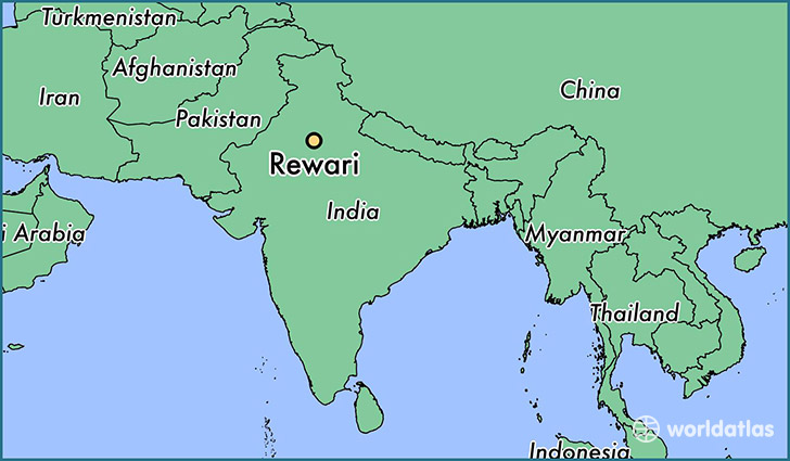 map showing the location of Rewari