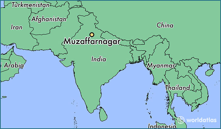 map showing the location of Muzaffarnagar