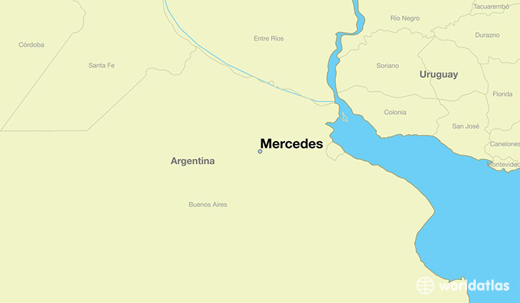map showing the location of Mercedes