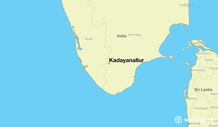 map showing the location of Kadayanallur