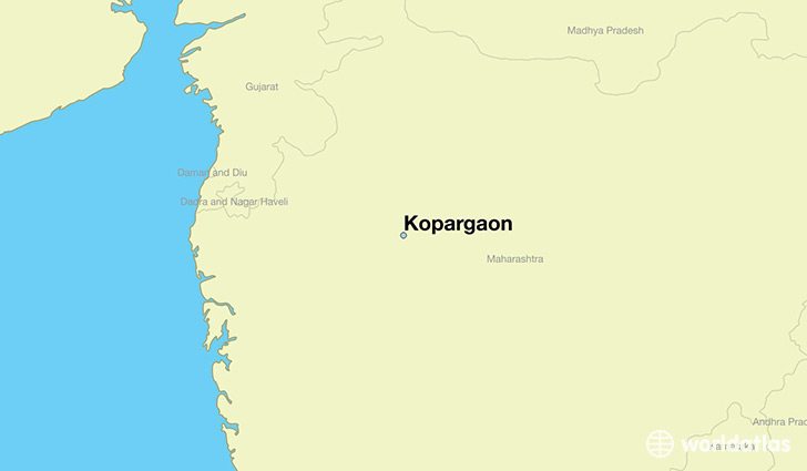 map showing the location of Kopargaon