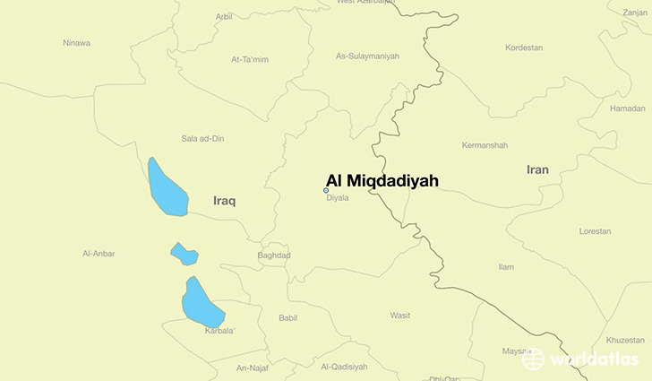 map showing the location of Al Miqdadiyah