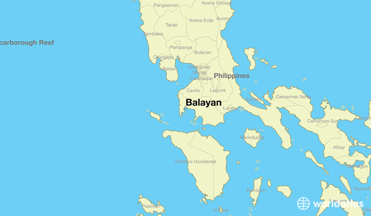 map showing the location of Balayan