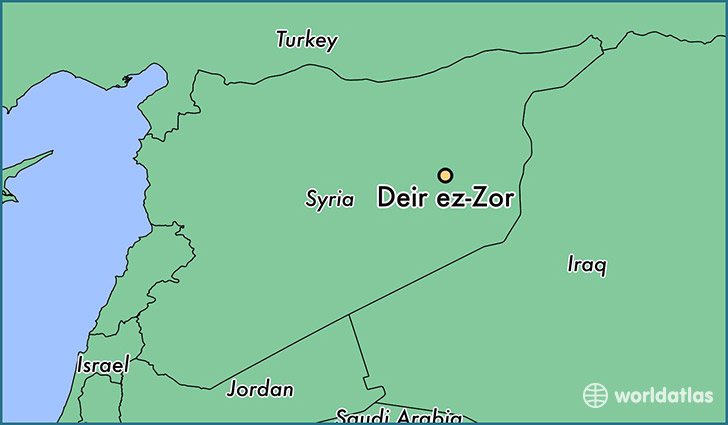 map showing the location of Deir ez-Zor