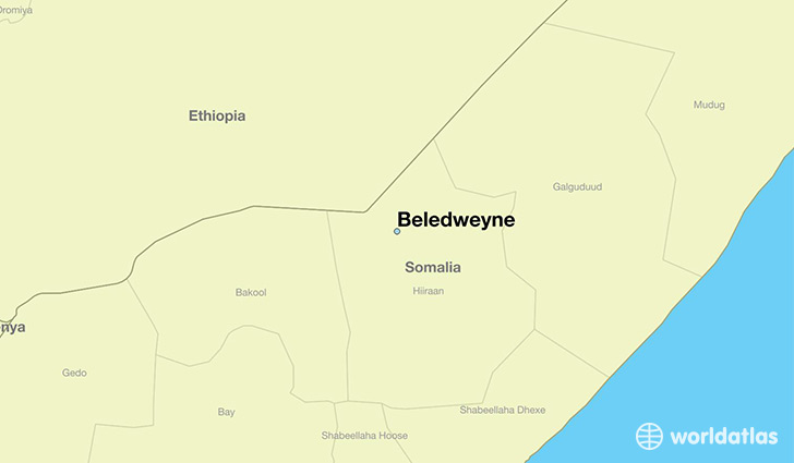 map showing the location of Beledweyne
