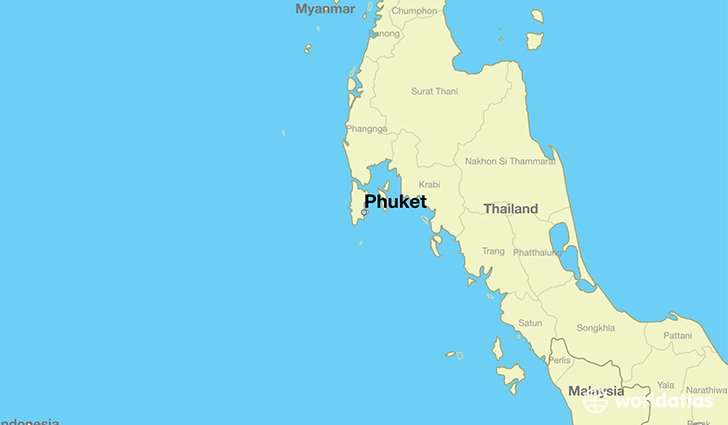 map showing the location of Phuket