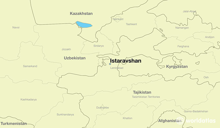map showing the location of Istaravshan