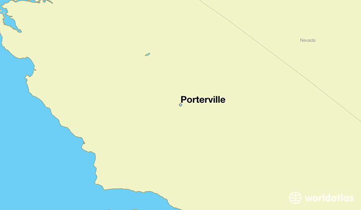 map showing the location of Porterville