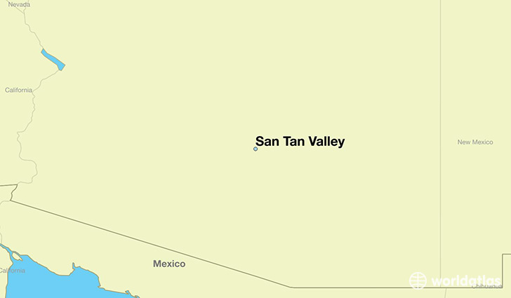 map showing the location of San Tan Valley