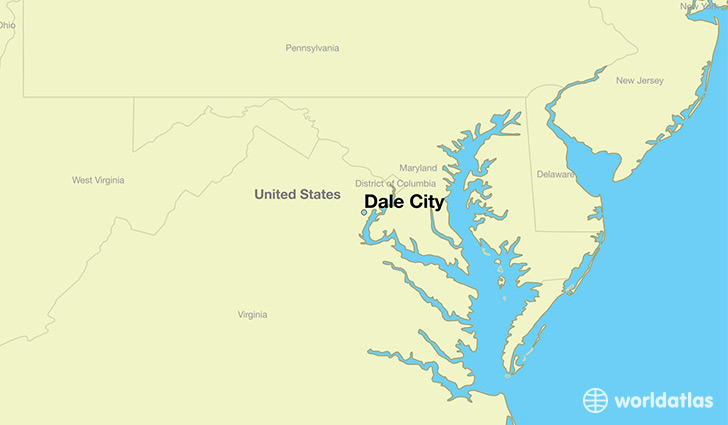 map showing the location of Dale City