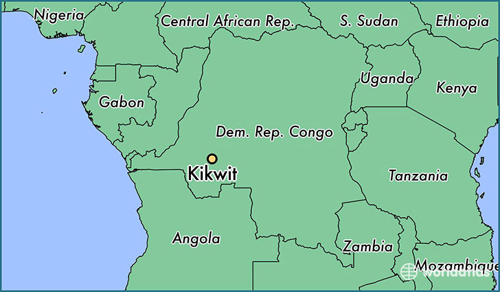 map showing the location of Kikwit