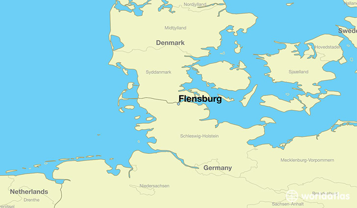map showing the location of Flensburg
