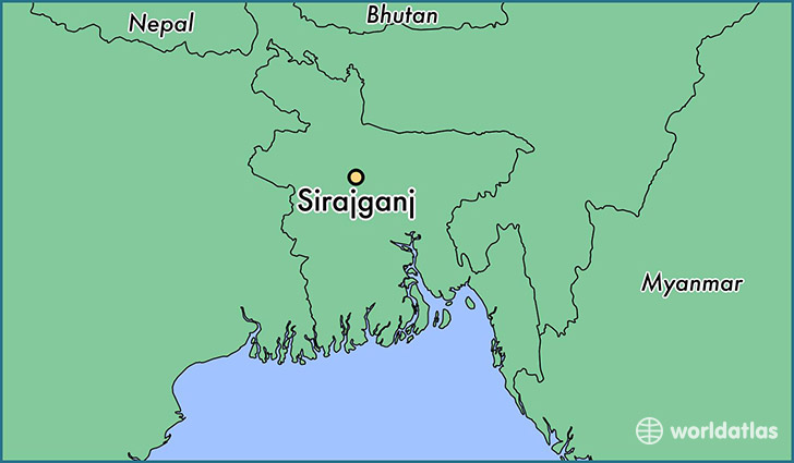 map showing the location of Sirajganj