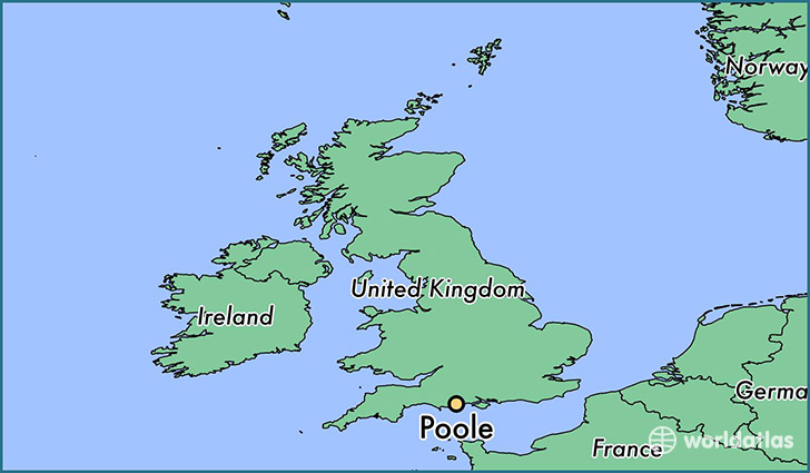 map showing the location of Poole