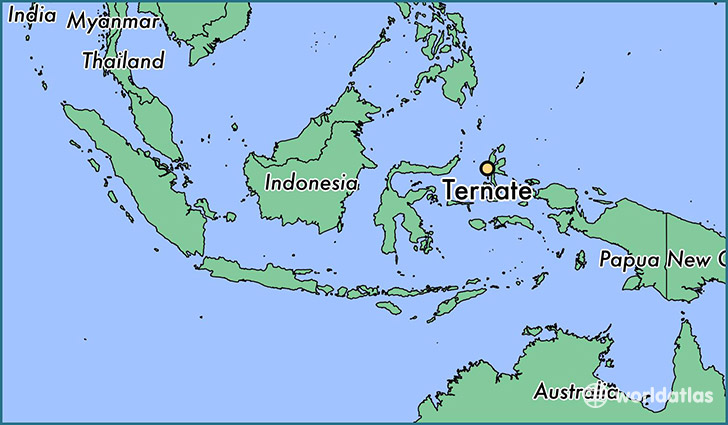 map showing the location of Ternate