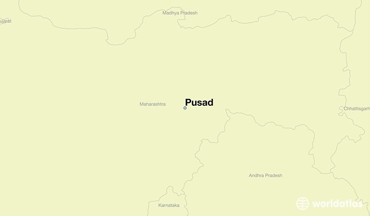map showing the location of Pusad