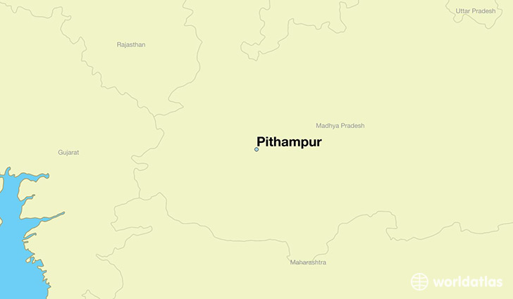 map showing the location of Pithampur