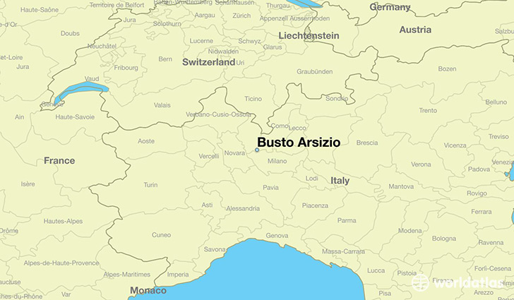map showing the location of Busto Arsizio