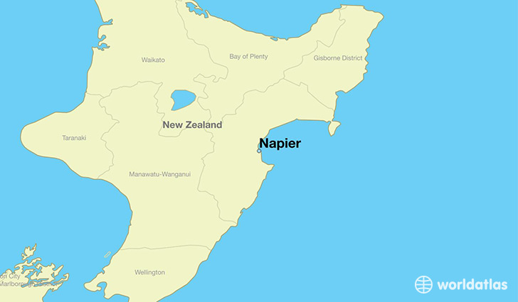 map showing the location of Napier