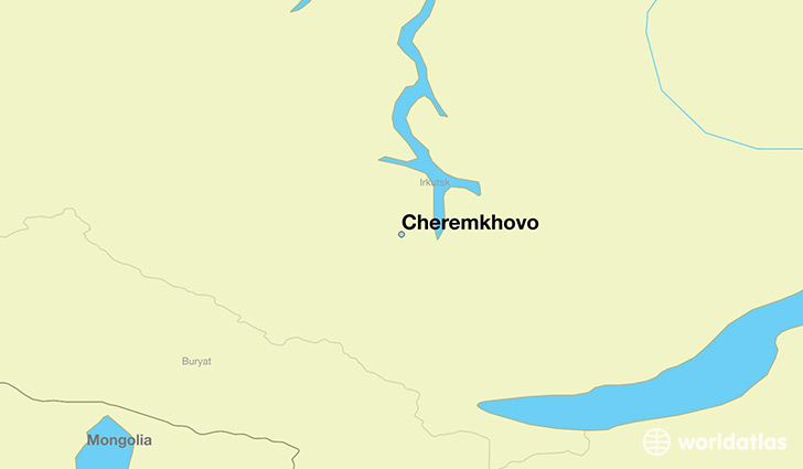 map showing the location of Cheremkhovo