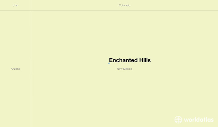 map showing the location of Enchanted Hills