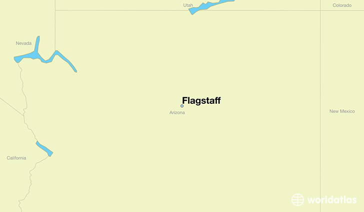 map showing the location of Flagstaff