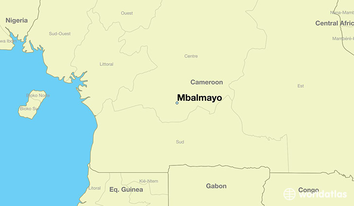map showing the location of Mbalmayo