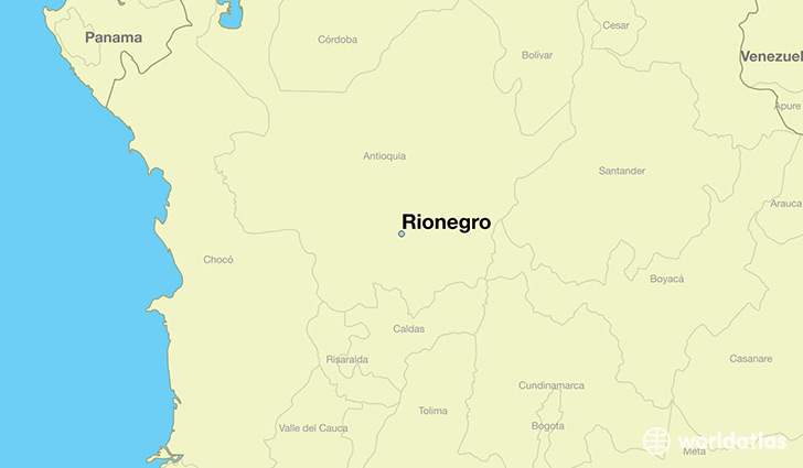 map showing the location of Rionegro