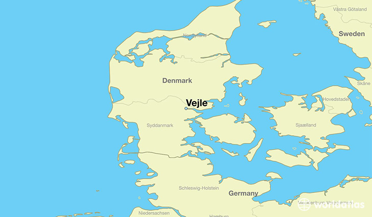 map showing the location of Vejle