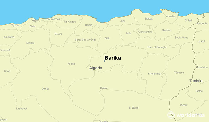 map showing the location of Barika