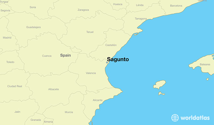 map showing the location of Sagunto