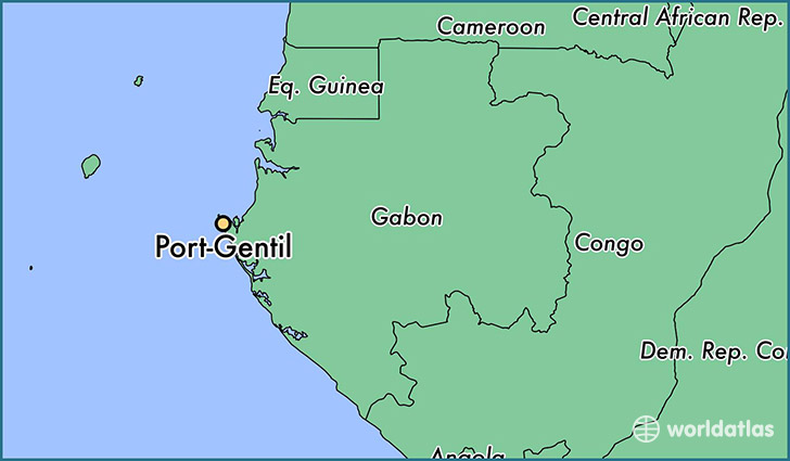 map showing the location of Port-Gentil