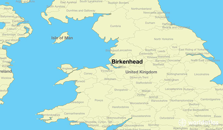 map showing the location of Birkenhead