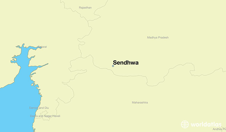 map showing the location of Sendhwa