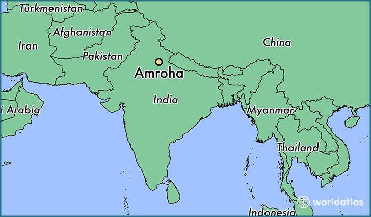 map showing the location of Amroha