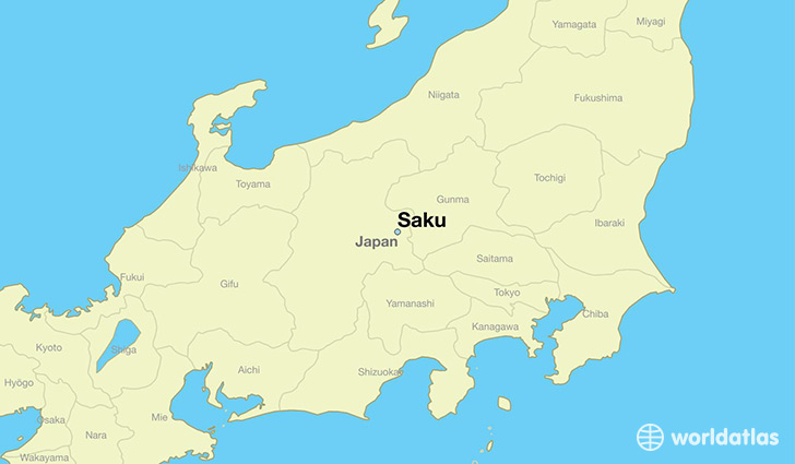 map showing the location of Saku