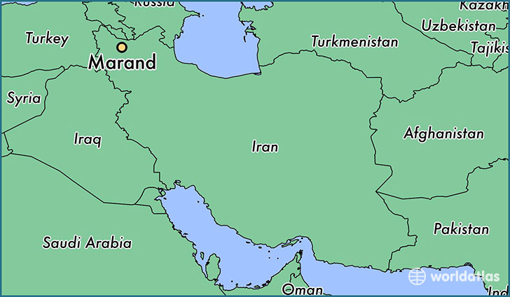 map showing the location of Marand
