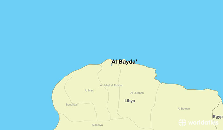 map showing the location of Al Bayda'