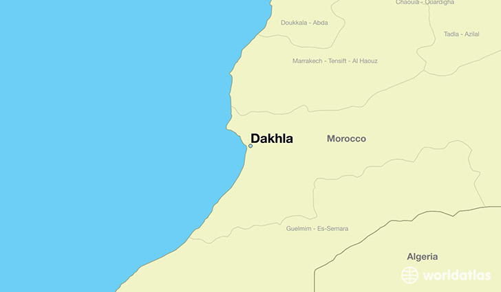 map showing the location of Dakhla