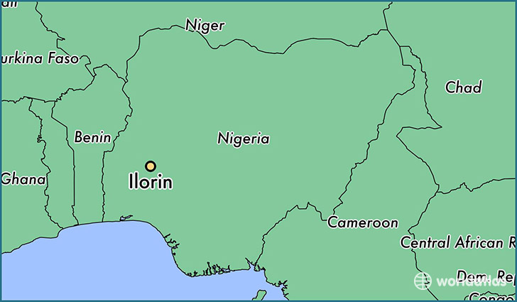 map showing the location of Ilorin