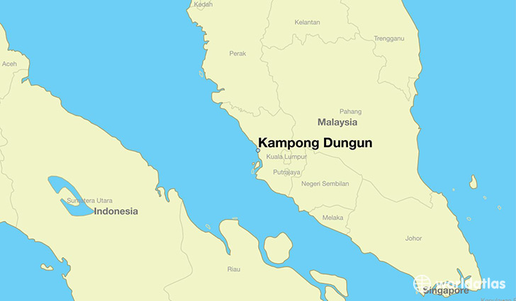 map showing the location of Kampong Dungun