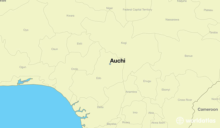 map showing the location of Auchi