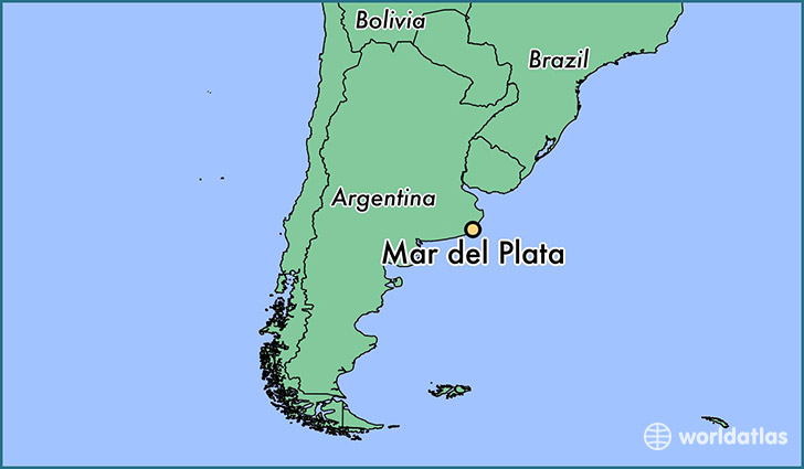map showing the location of Mar del Plata
